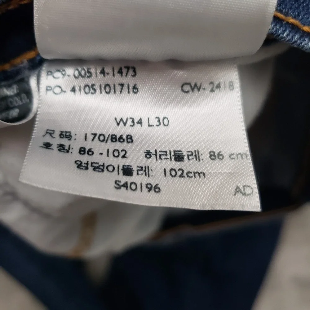 Levi's 514 Jeans Mens 34x30 Blue Straight Leg Pockets Denim Dark Wash Workwear